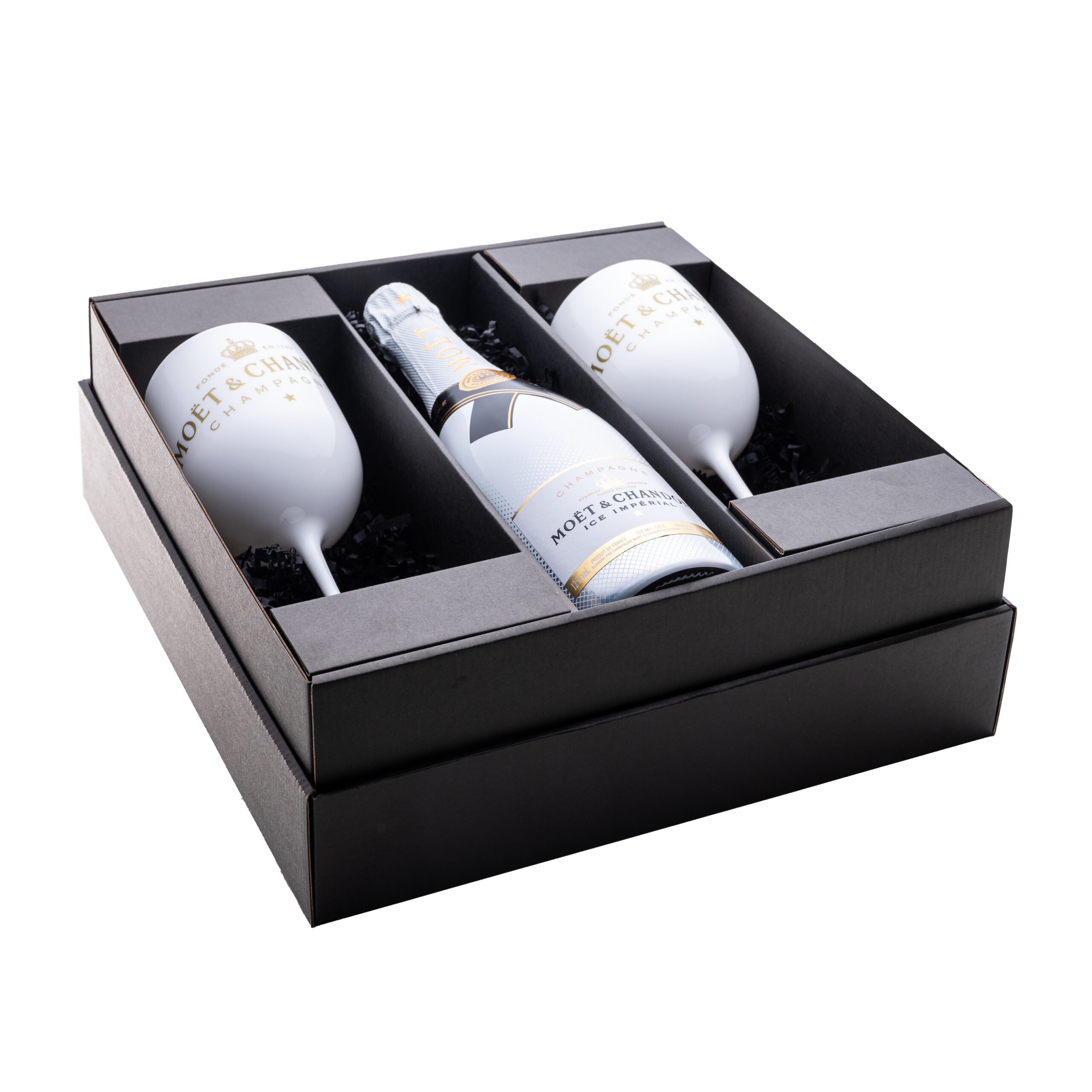 モエアイスMOËT & CHANDON ICE IMPERIAL 2本セット Moet & Chandon Ice Imperial Champagne White Glass Gift Box Set